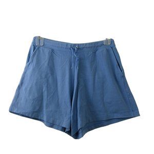 Eddie Bauer Aspire Athletic Pull-On Shorts Sz XL Blue Side Pockets Drawstring